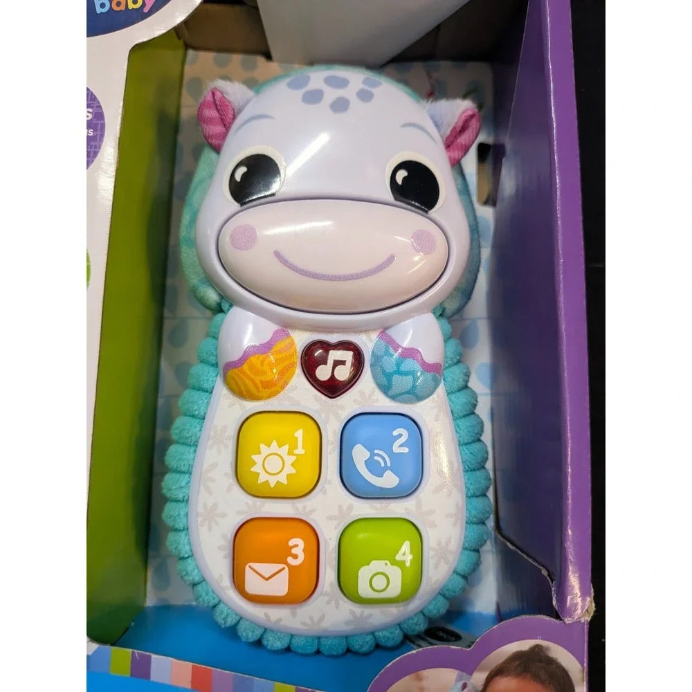 VTech Baby Hello Hippo Soft Phone Talks Sings Lights Soft Squishy 45+ Songs